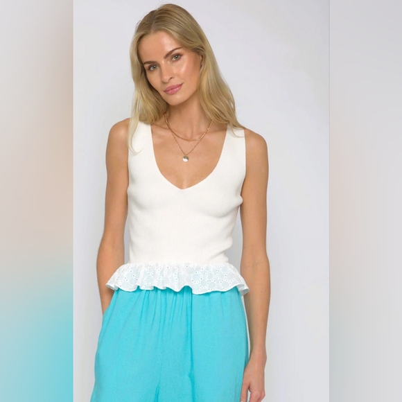NWT Anthropologie Central Park West Agnes Ruffle Tank - Medium - Picture 1 of 2